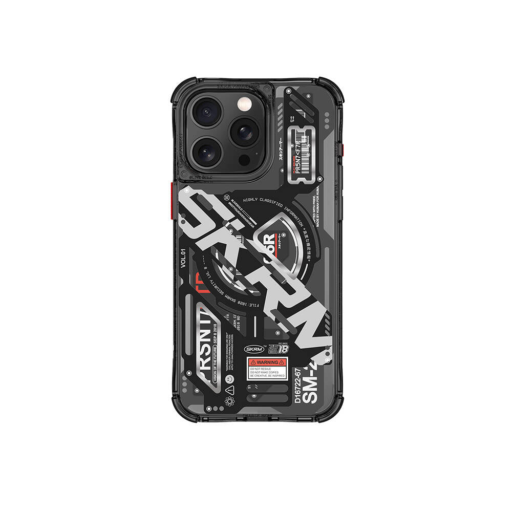 iPhone 15 Pro Max Kılıf M-safe Şarj Özellikli Katmanlı Makine Temalı SkinArma Ekho Kapak