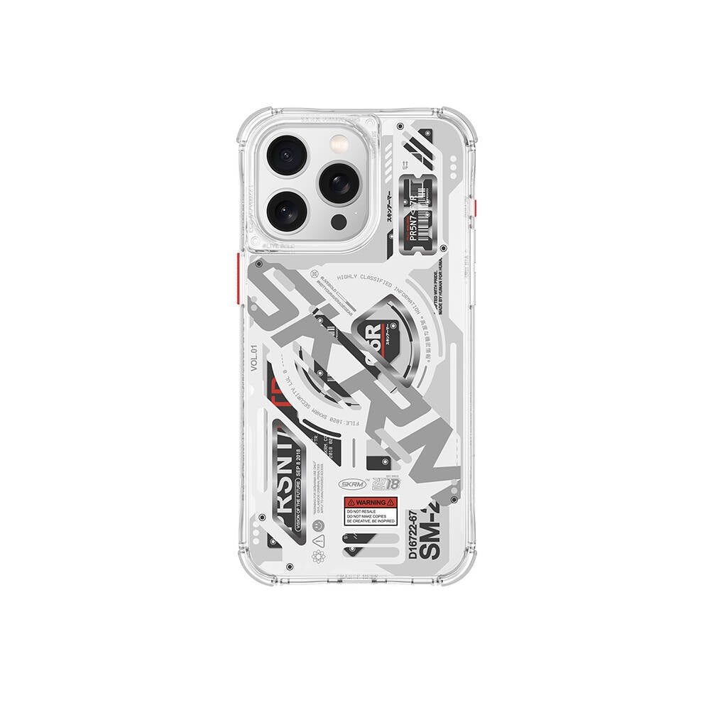 iPhone 15 Pro Max Kılıf M-safe Şarj Özellikli Katmanlı Makine Temalı SkinArma Ekho Kapak