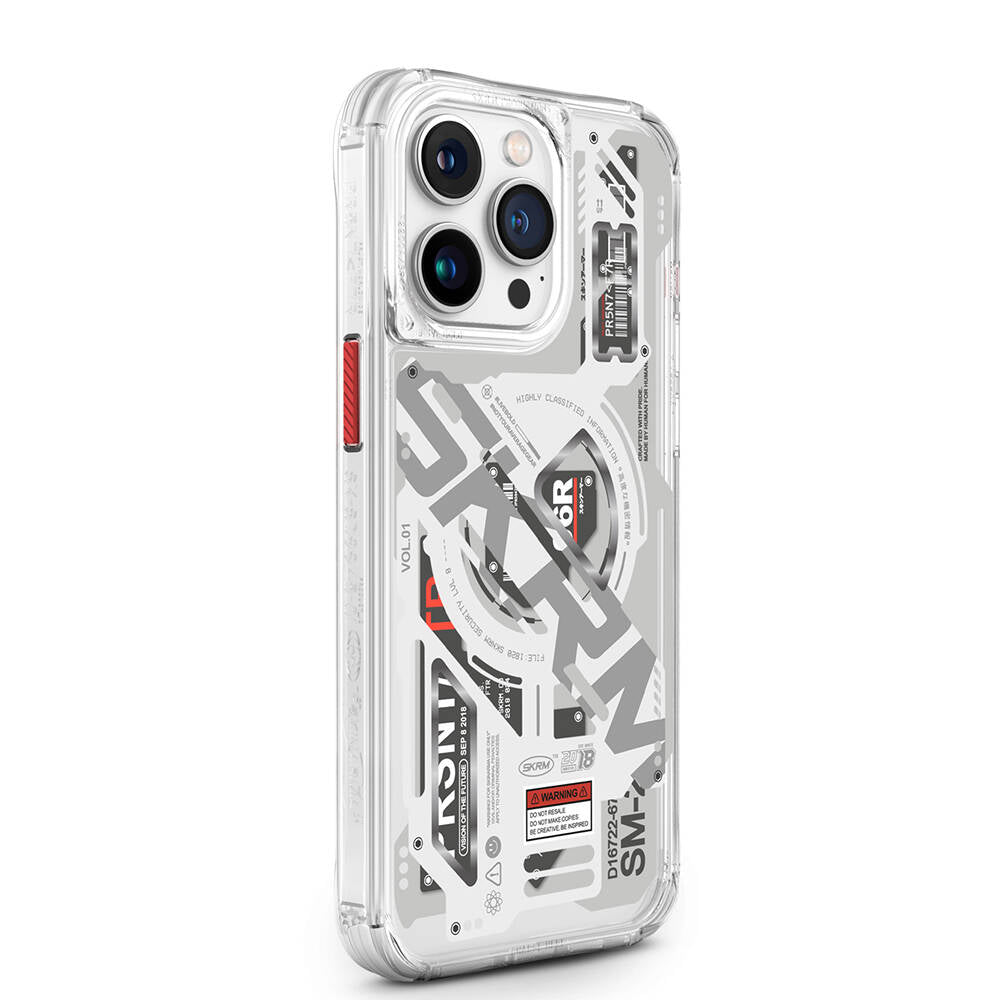 iPhone 15 Pro Max Kılıf M-safe Şarj Özellikli Katmanlı Makine Temalı SkinArma Ekho Kapak