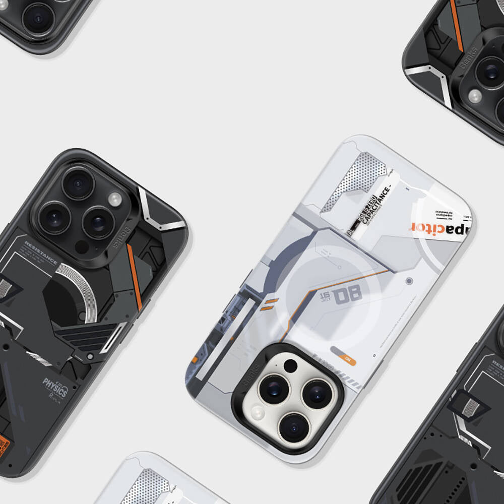 iPhone 15 Pro Max Kılıf M-safe Şarj Özellikli Mekanik Tasarımlı Benks Perspective Serisi Kapak