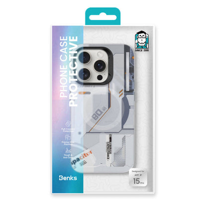 iPhone 15 Pro Max Kılıf M-safe Şarj Özellikli Mekanik Tasarımlı Benks Perspective Serisi Kapak