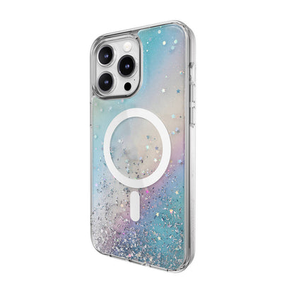 iPhone 15 Pro Max Kılıf M-safe Şarj Özellikli Parlayan Simli Şeffaf Lisanslı Switcheasy Starfield-M Kapak