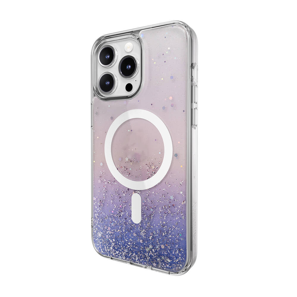 iPhone 15 Pro Max Kılıf M-safe Şarj Özellikli Parlayan Simli Şeffaf Lisanslı Switcheasy Starfield-M Kapak