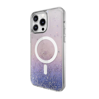 iPhone 15 Pro Max Kılıf M-safe Şarj Özellikli Parlayan Simli Şeffaf Lisanslı Switcheasy Starfield-M Kapak