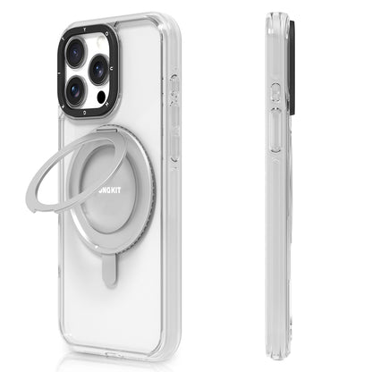 iPhone 15 Pro Max Kılıf M-safe Şarj Özellikli Parmak Ring Standlı Youngkit Pivot Serisi Kapak
