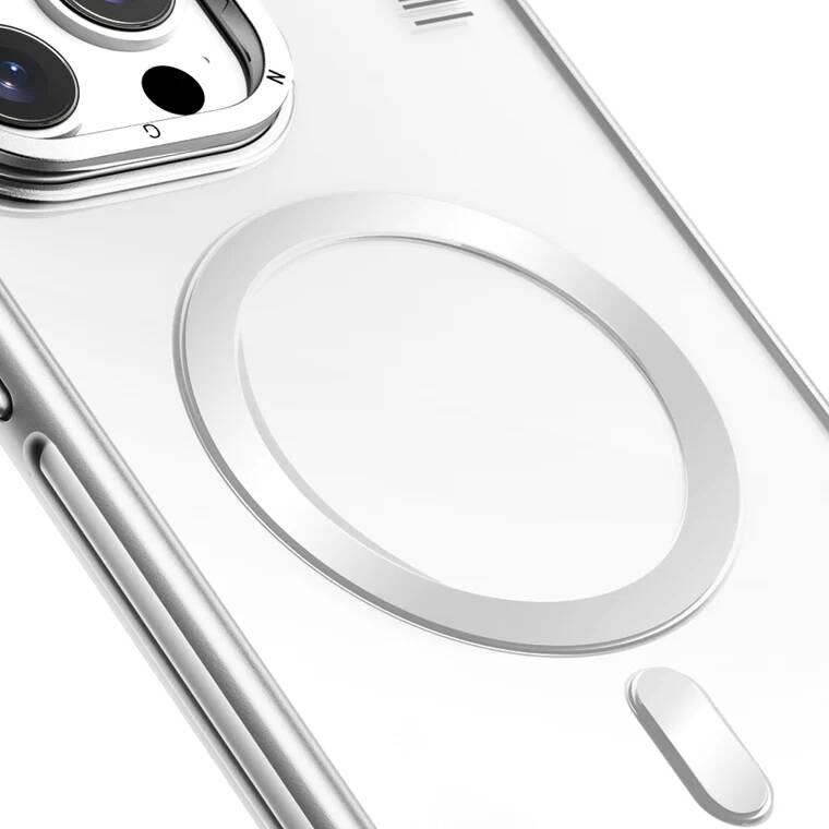 iPhone 15 Pro Max Kılıf M-safe Şarj Özellikli Sararma Önleyici Youngkit Crystal Grid Kapak
