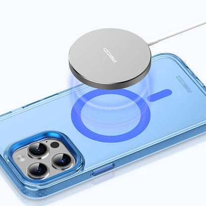 iPhone 15 Pro Max Kılıf M-safe Şarj Özellikli Saydam Arka Yüzey Recci Crystal Color Serisi Kapak