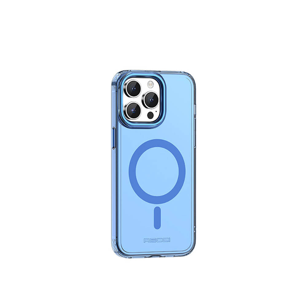 iPhone 15 Pro Max Kılıf M-safe Şarj Özellikli Saydam Arka Yüzey Recci Crystal Color Serisi Kapak