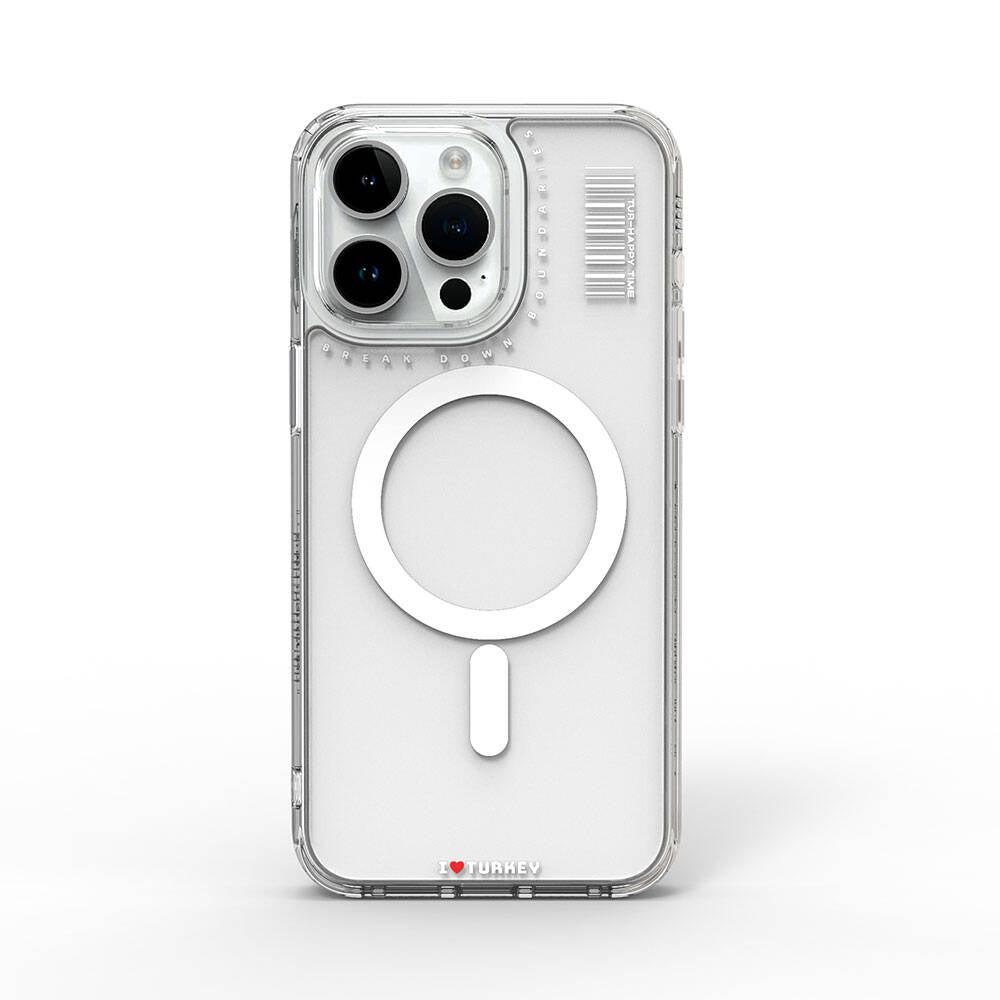 iPhone 15 Pro Max Kılıf M-safe Şarj Özellikli Şeffaf Transparan Wiwu Turkey D Serisi Kapak