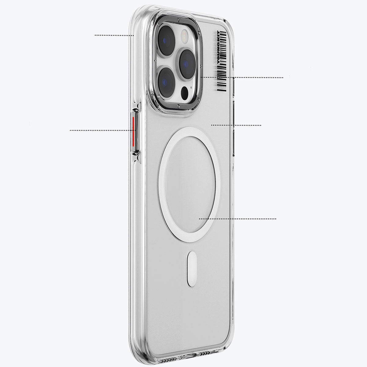 iPhone 15 Pro Max Kılıf M-safe Şarj Özellikli Şeffaf Youngkit Crystal Shield Serisi Kapak