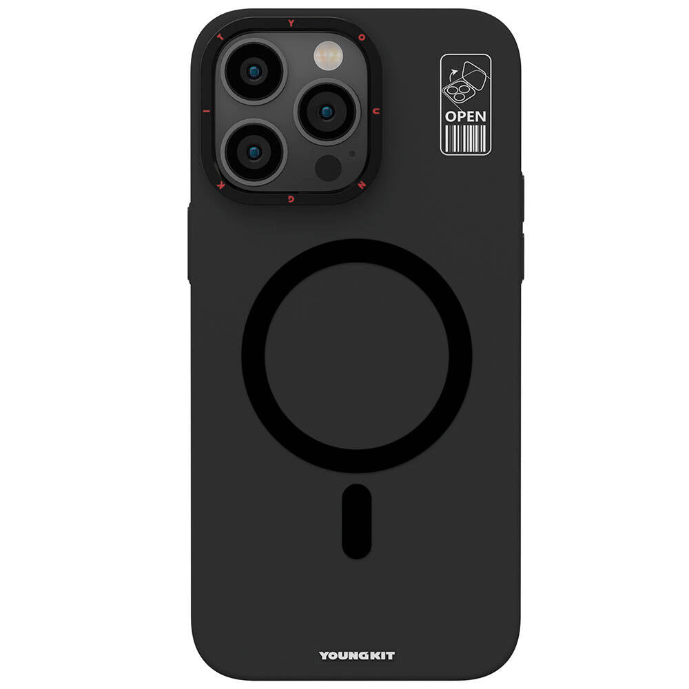 iPhone 15 Pro Max Kılıf M-safe Şarj Özellikli Standlı YoungKit Hermit Bracket Serisi Kapak