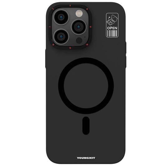 iPhone 15 Pro Max Kılıf M-safe Şarj Özellikli Standlı YoungKit Hermit Bracket Serisi Kapak
