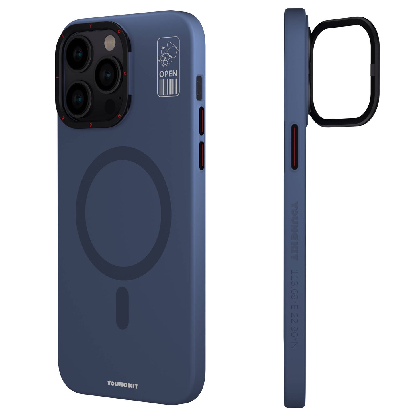 iPhone 15 Pro Max Kılıf M-safe Şarj Özellikli Standlı YoungKit Hermit Bracket Serisi Kapak