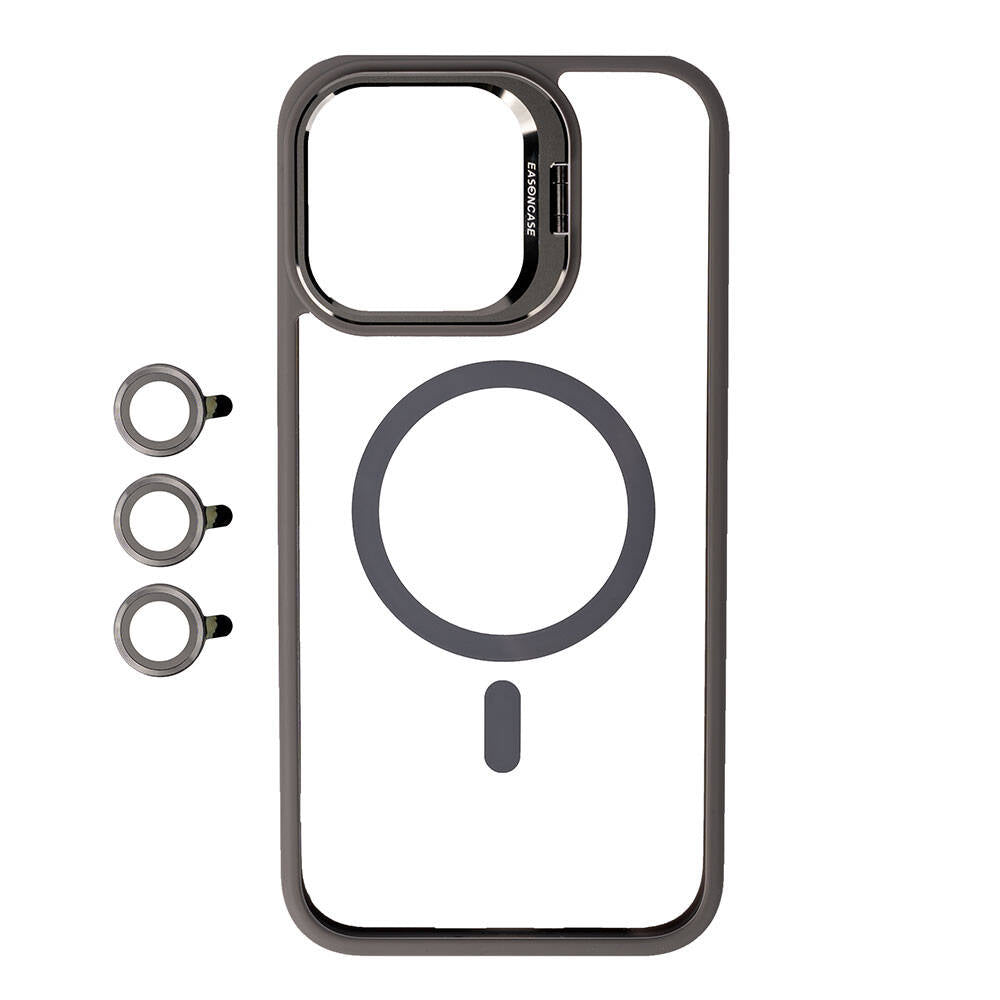 Apple iPhone 15 Pro Max Kılıf M-safe Şarj Özellikli Standlı Zore M-safe Klon Lensli Kapak