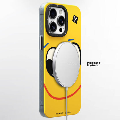 iPhone 15 Pro Max Kılıf M-safe Şarj Özellikli Sunshine Tasarımlı Youngkit Daily Happy Serisi Kapak