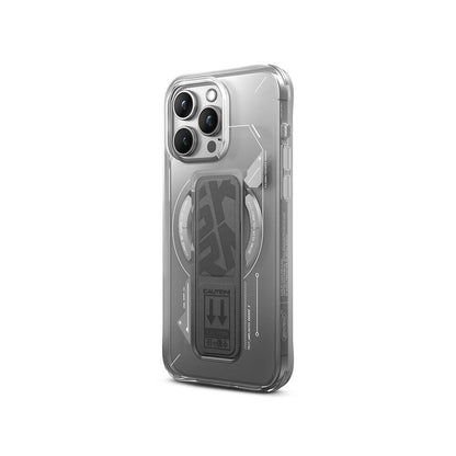 iPhone 15 Pro Max Kılıf M-safe Şarj Özellikli Teknoloji Desenli Standlı Skinarma Helio Kapak