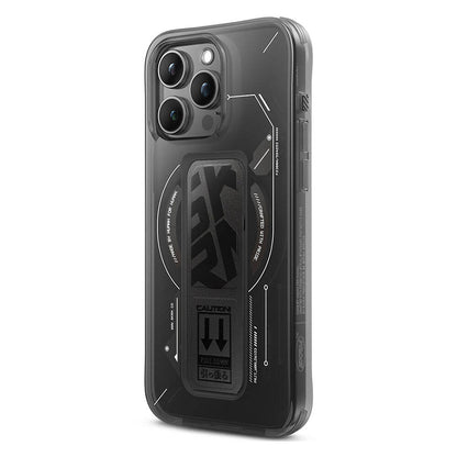 iPhone 15 Pro Max Kılıf M-safe Şarj Özellikli Teknoloji Desenli Standlı Skinarma Helio Kapak