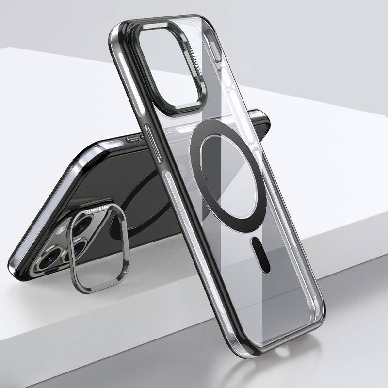 iPhone 15 Pro Max Kılıf M-safe Şarj Özellikli Wlons Standlı Efsane Kapak