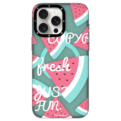 iPhone 15 Pro Max Kılıf M-safe Şarj Özellikli Yaz Meyvesi Desenli Youngkit Fruity Flavour Serisi Kapak