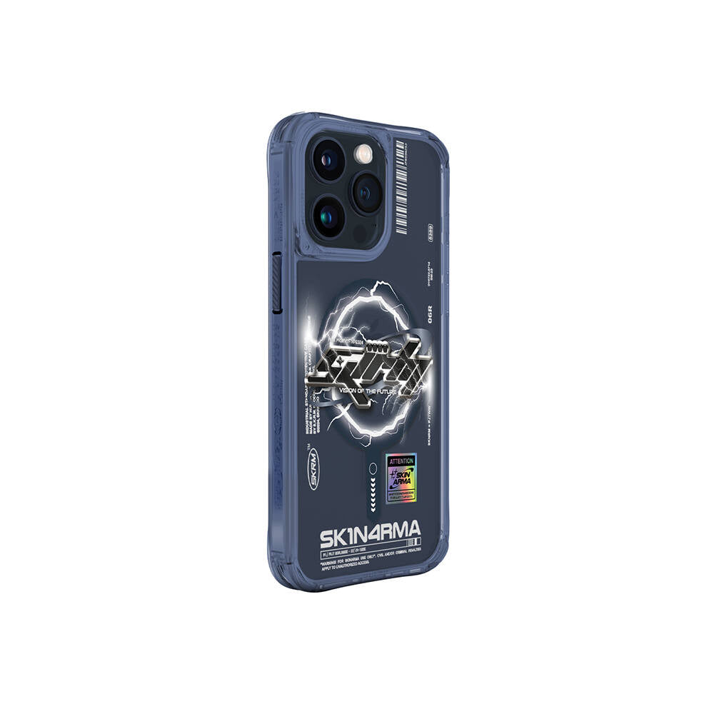 iPhone 15 Pro Max Kılıf M-safe Şarj Özellikli Yazı Desenli SkinArma Bolt Kapak