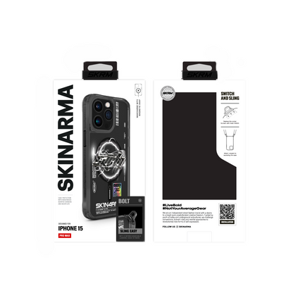 iPhone 15 Pro Max Kılıf M-safe Şarj Özellikli Yazı Desenli SkinArma Bolt Kapak
