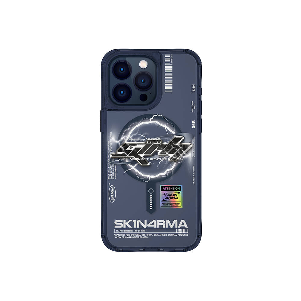 iPhone 15 Pro Max Kılıf M-safe Şarj Özellikli Yazı Desenli SkinArma Bolt Kapak