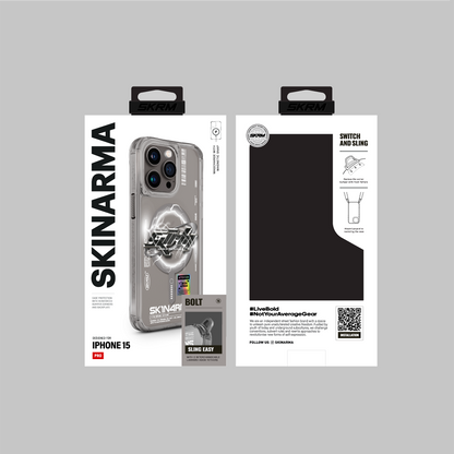 iPhone 15 Pro Max Kılıf M-safe Şarj Özellikli Yazı Desenli SkinArma Bolt Kapak