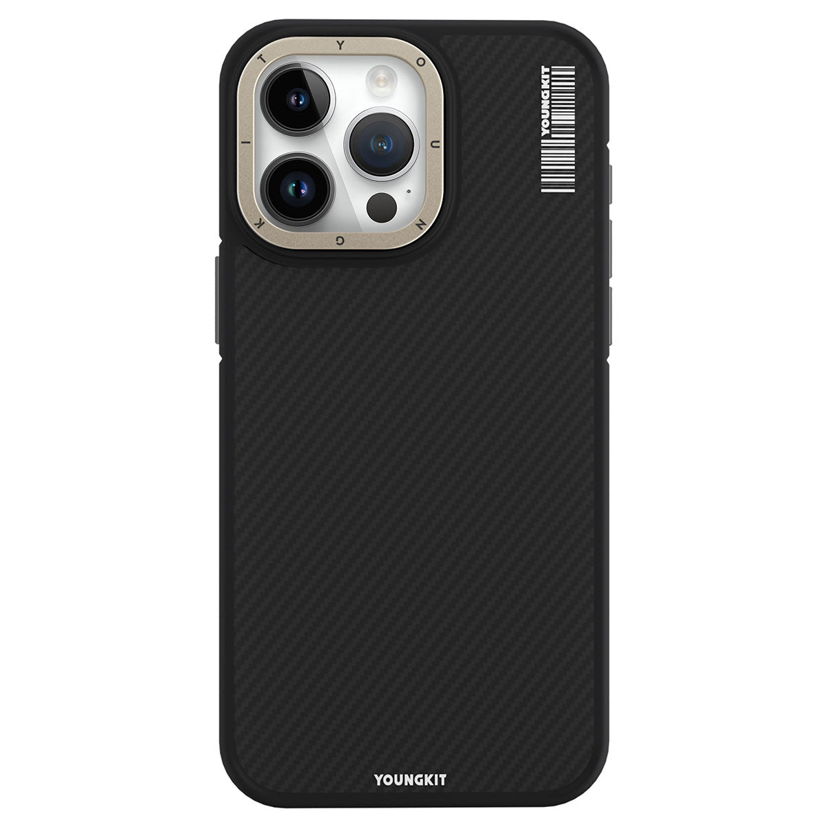 iPhone 15 Pro Max Kılıf M-safe Şarj Özellikli YoungKit 600D Kevlar Kapak