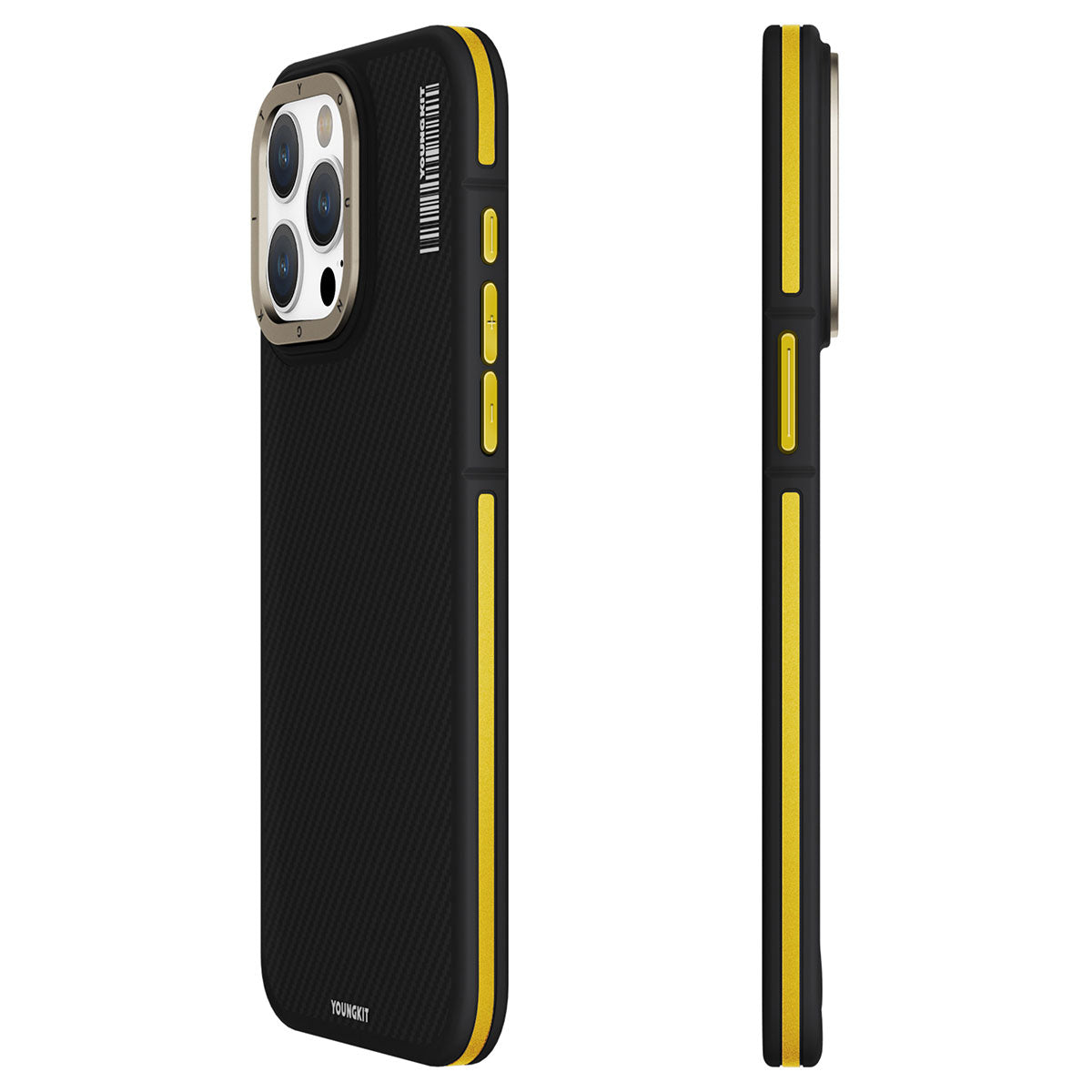 iPhone 15 Pro Max Kılıf M-safe Şarj Özellikli YoungKit 600D Kevlar Kapak