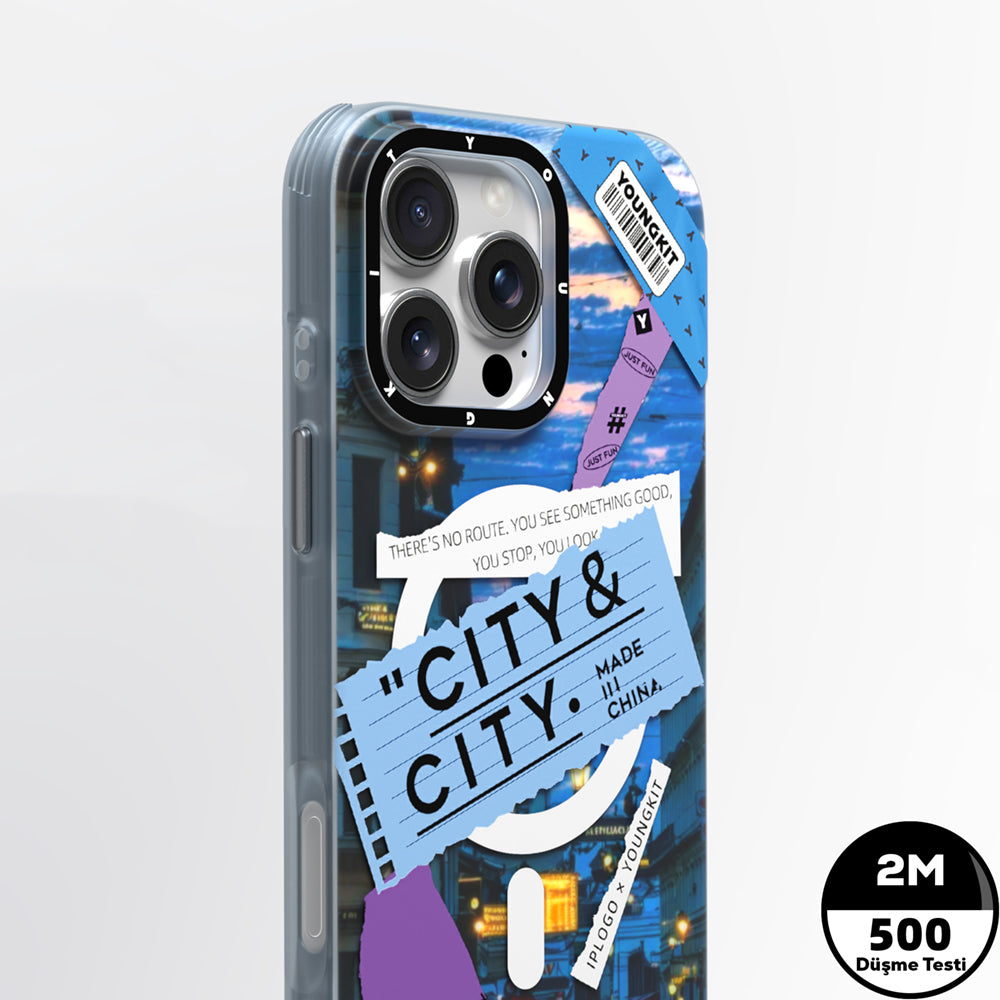 iPhone 15 Pro Max Kılıf M-safe Şarj Özellikli Youngkit A-City Serisi Kapak