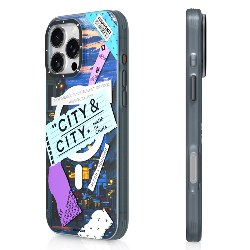iPhone 15 Pro Max Kılıf M-safe Şarj Özellikli Youngkit A-City Serisi Kapak