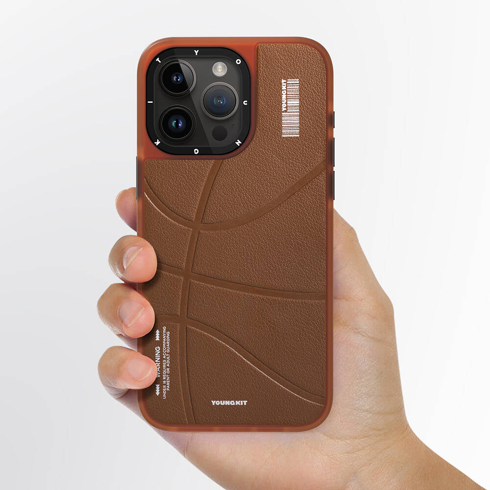 iPhone 15 Pro Max Kılıf M-safe Şarj Özellikli Youngkit Backboard Serisi Leather Kapak