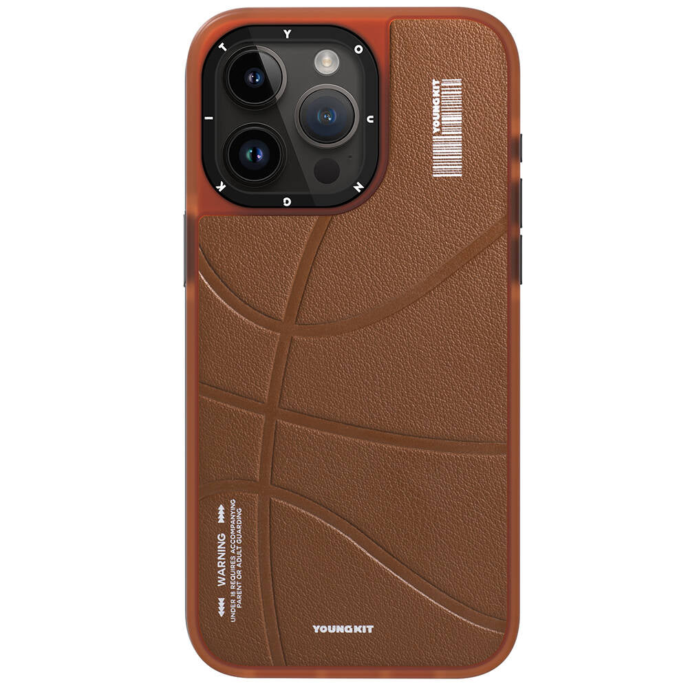 iPhone 15 Pro Max Kılıf M-safe Şarj Özellikli Youngkit Backboard Serisi Leather Kapak
