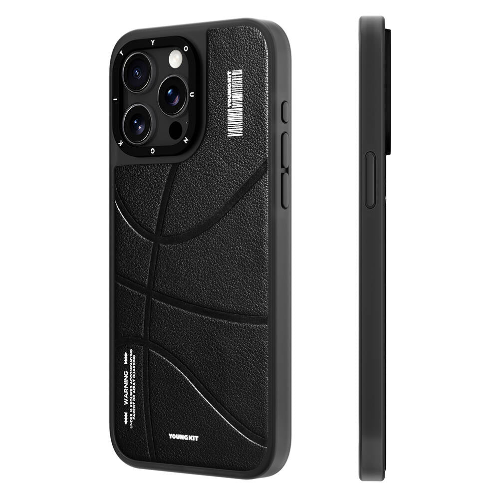 iPhone 15 Pro Max Kılıf M-safe Şarj Özellikli Youngkit Backboard Serisi Leather Kapak