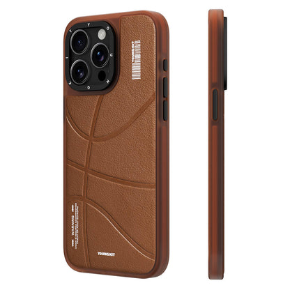 iPhone 15 Pro Max Kılıf M-safe Şarj Özellikli Youngkit Backboard Serisi Leather Kapak