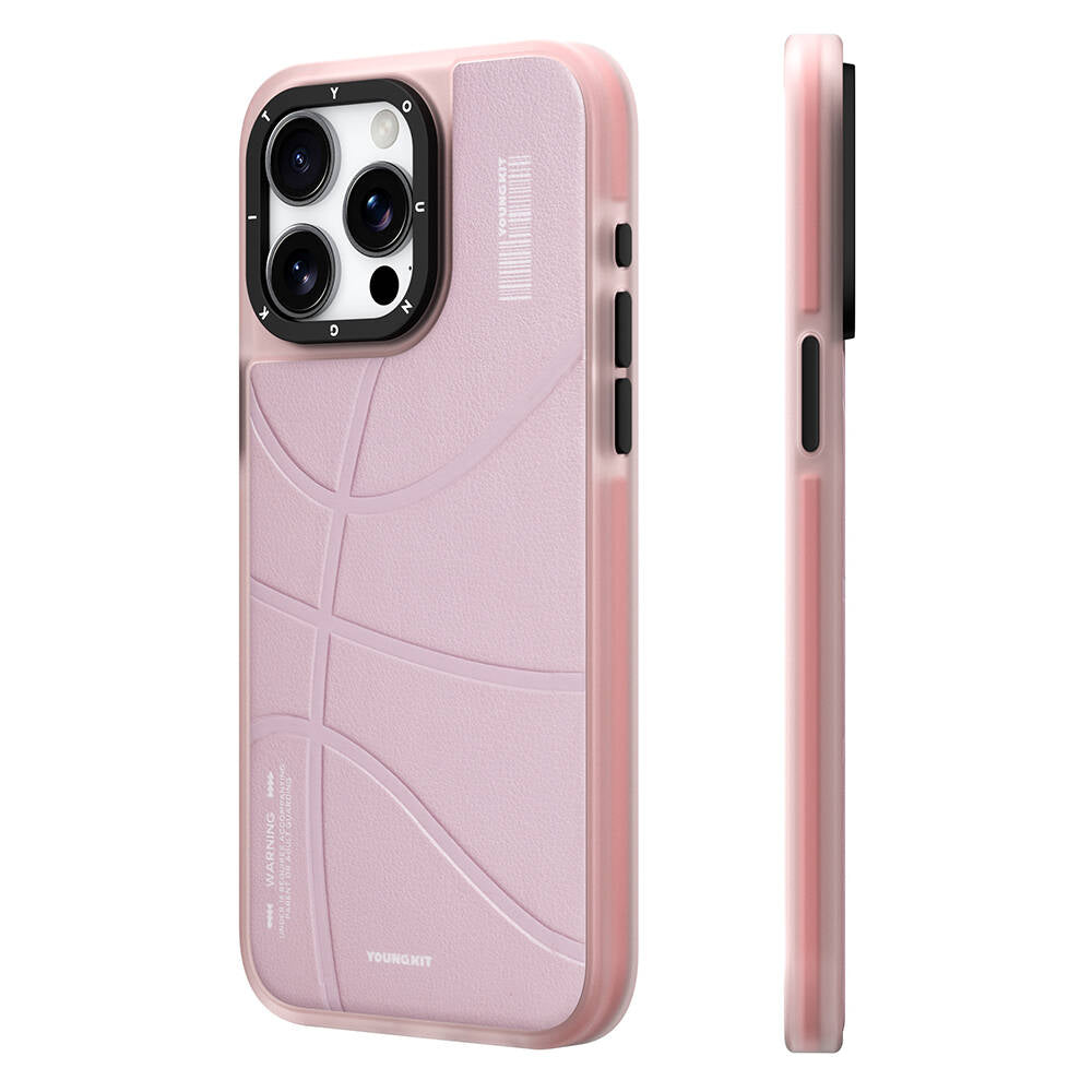 iPhone 15 Pro Max Kılıf M-safe Şarj Özellikli Youngkit Backboard Serisi Leather Kapak