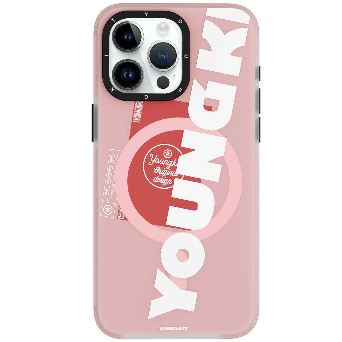 iPhone 15 Pro Max Kılıf M-safe Şarj Özellikli Youngkit Binfen Serisi Yazı Temalı Kapak
