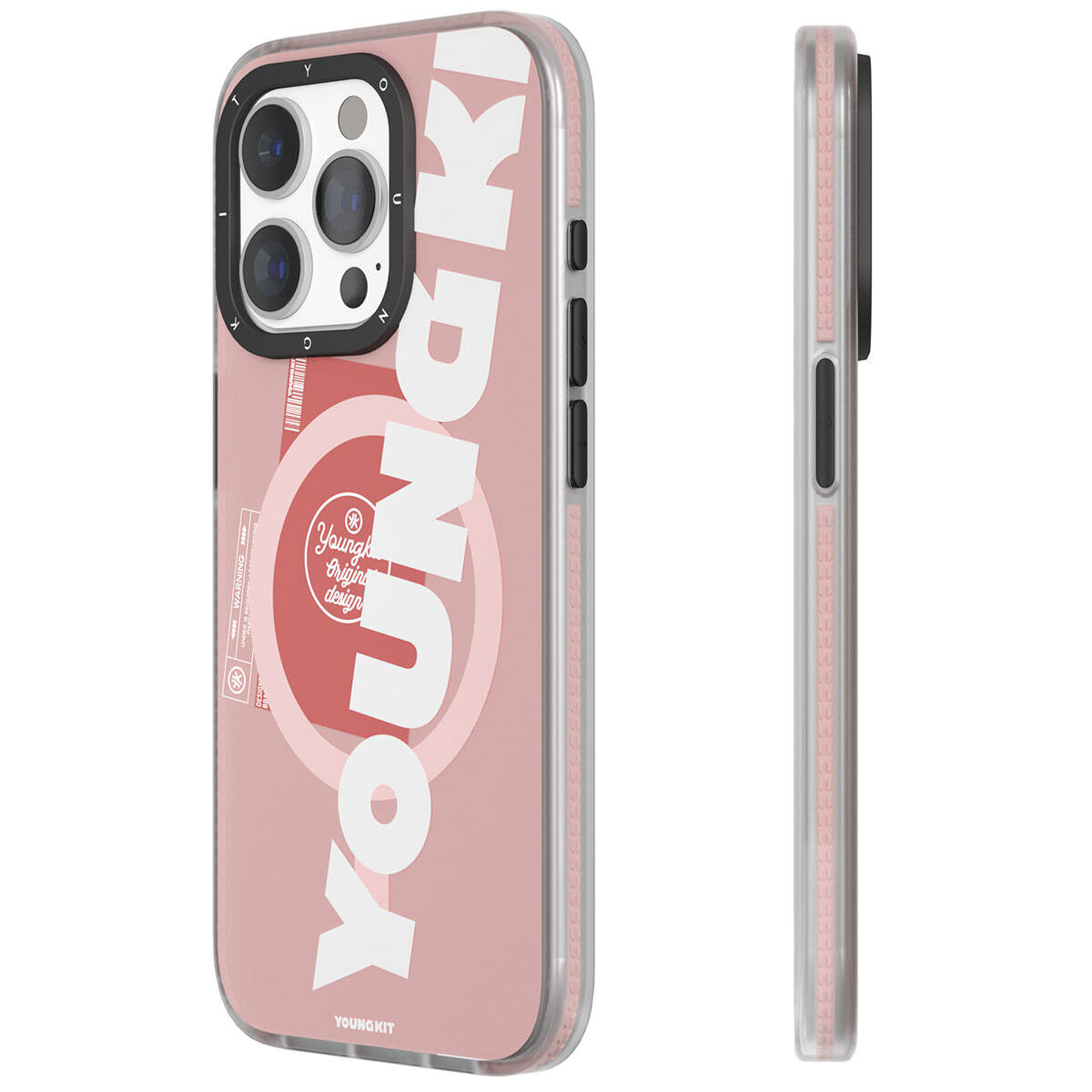 iPhone 15 Pro Max Kılıf M-safe Şarj Özellikli Youngkit Binfen Serisi Yazı Temalı Kapak