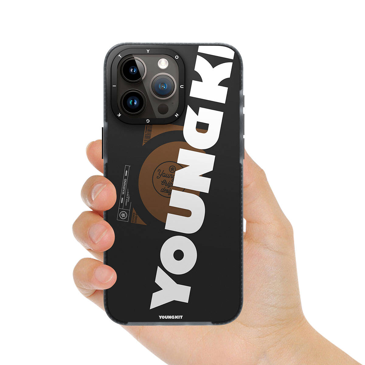 iPhone 15 Pro Max Kılıf M-safe Şarj Özellikli Youngkit Binfen Serisi Yazı Temalı Kapak