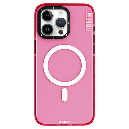 iPhone 15 Pro Max Kılıf M-safe Şarj Özellikli YoungKit Crystal Color Serisi Kapak