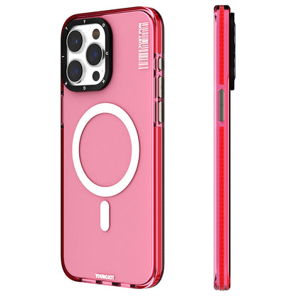 iPhone 15 Pro Max Kılıf M-safe Şarj Özellikli YoungKit Crystal Color Serisi Kapak