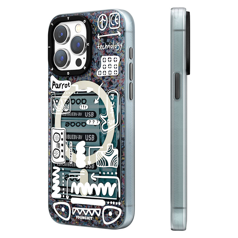 iPhone 15 Pro Max Kılıf M-safe Şarj Özellikli Youngkit Dark Matter Serisi Kapak