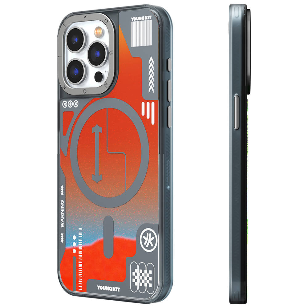 iPhone 15 Pro Max Kılıf M-safe Şarj Özellikli YoungKit Galaxy Serisi Kapak