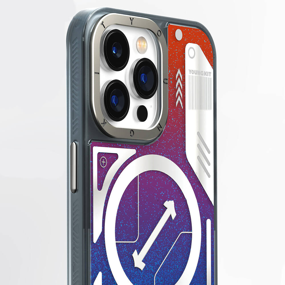 iPhone 15 Pro Max Kılıf M-safe Şarj Özellikli YoungKit Galaxy Serisi Kapak