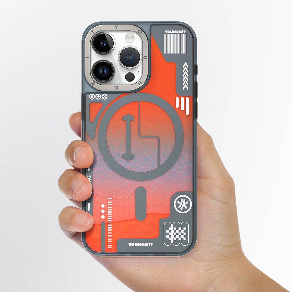 iPhone 15 Pro Max Kılıf M-safe Şarj Özellikli YoungKit Galaxy Serisi Kapak