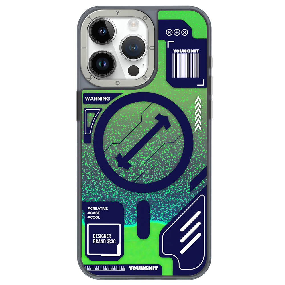 iPhone 15 Pro Max Kılıf M-safe Şarj Özellikli YoungKit Galaxy Serisi Kapak