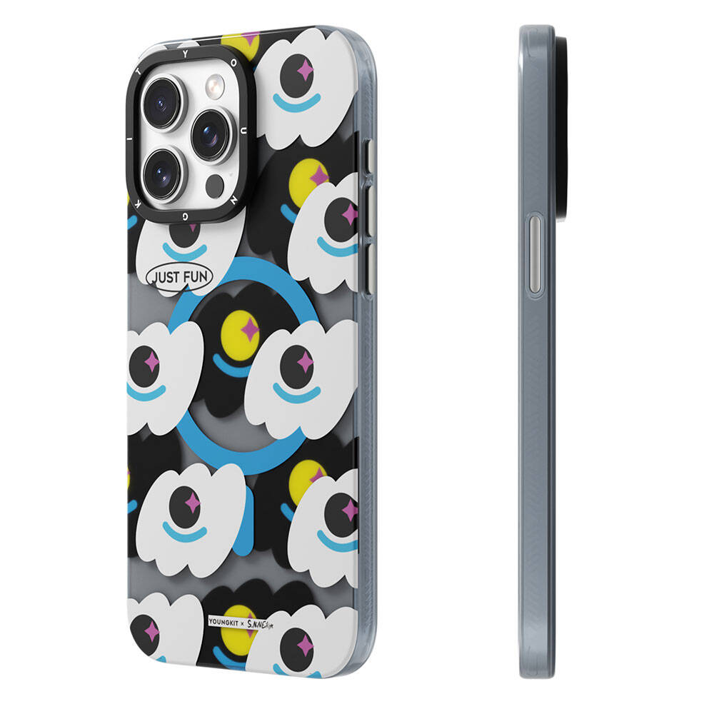 iPhone 15 Pro Max Kılıf M-safe Şarj Özellikli Youngkit Happy View Serisi Kapak