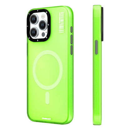 iPhone 15 Pro Max Kılıf M-safe Şarj Özellikli Youngkit Hidden Sand Serisi Kapak