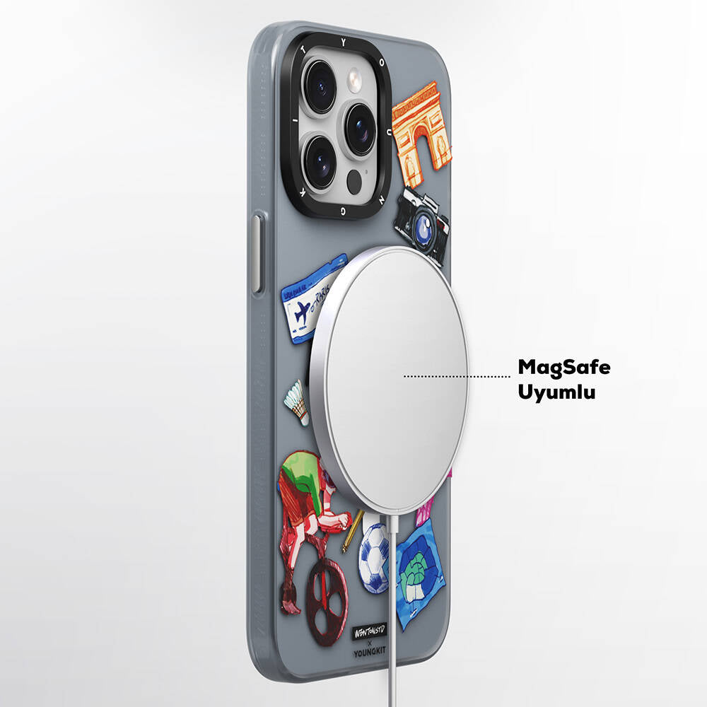 iPhone 15 Pro Max Kılıf M-safe Şarj Özellikli Youngkit in Paris Serisi Kapak