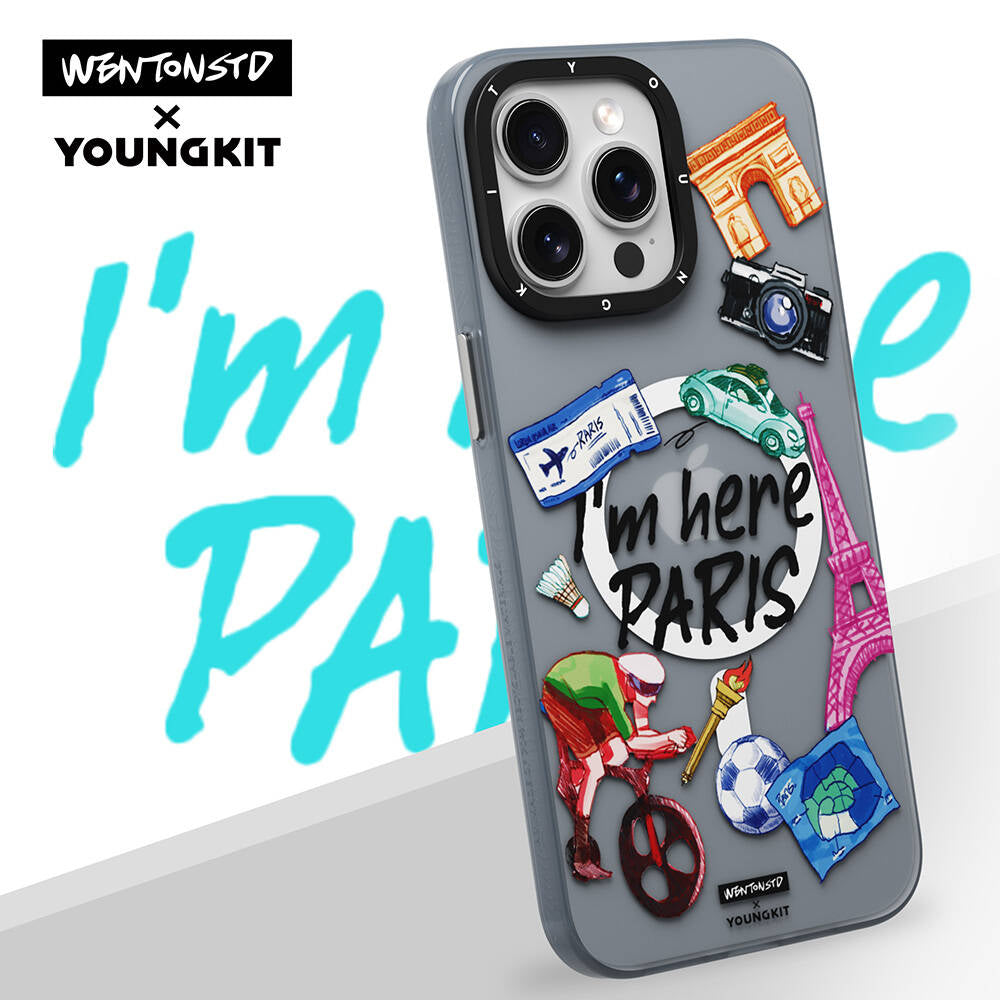 iPhone 15 Pro Max Kılıf M-safe Şarj Özellikli Youngkit in Paris Serisi Kapak